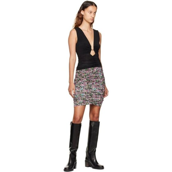 Isabel Marant Juno Fluid Mini Skirt Size 34 XS Multicolored $495 - Picture 3 of 14